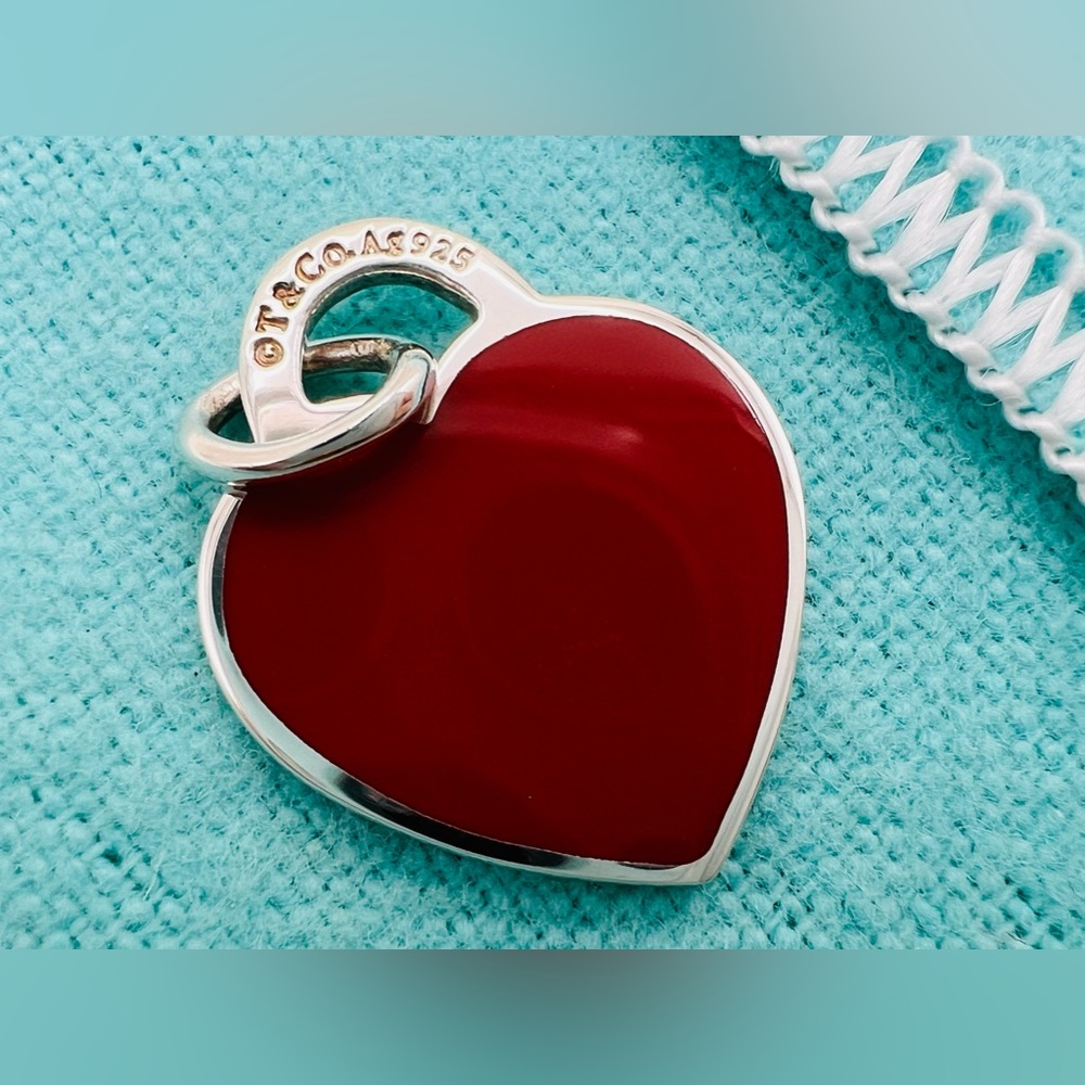 Tiffany Red Enamel Heart Charm